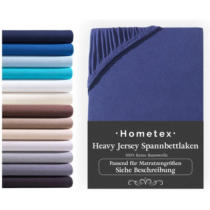 Hometex Premium Textiles Spannbettlaken Exclusive bis 25 cm Steghöhe, Jersey, Gummizug: rundum, 100% Baumwolle, Premium Qualität 160 g/m² – Bild 1