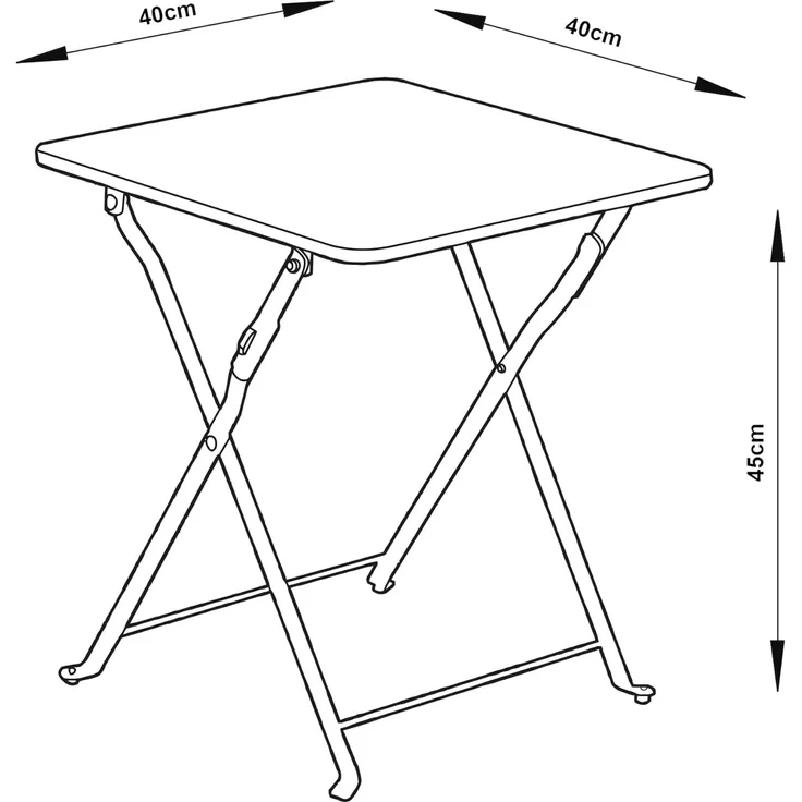 Klapptisch Vegårshei Stahl 45x40x40 cm Weiß [en. casa] – Bild 2