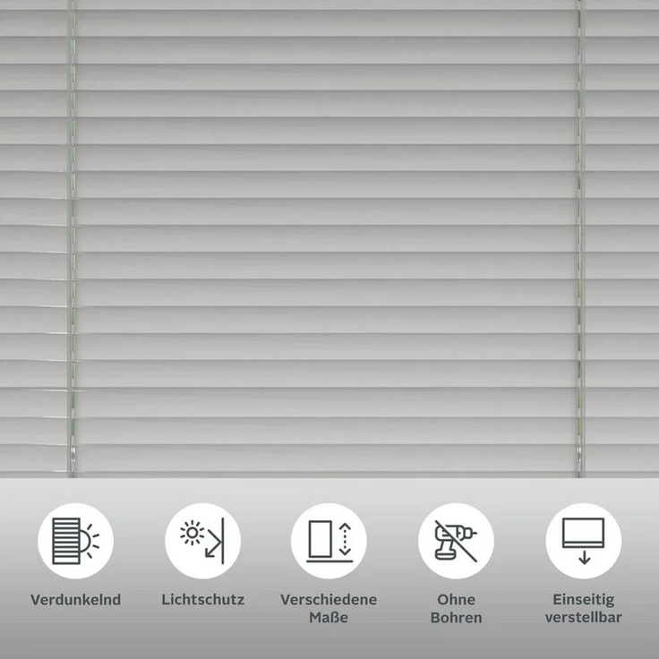 my home Jalousie, ohne Bohren, freihängend, Aluminium, Klemmträger mit Feststellschraube – Bild 3