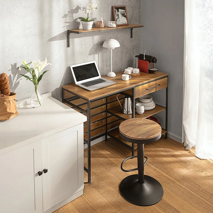 SoBuy FSB71-PF Kücheninsel, Spanplatte, Melamin, Braun, 120 x 90 x 45 cm – Bild 4