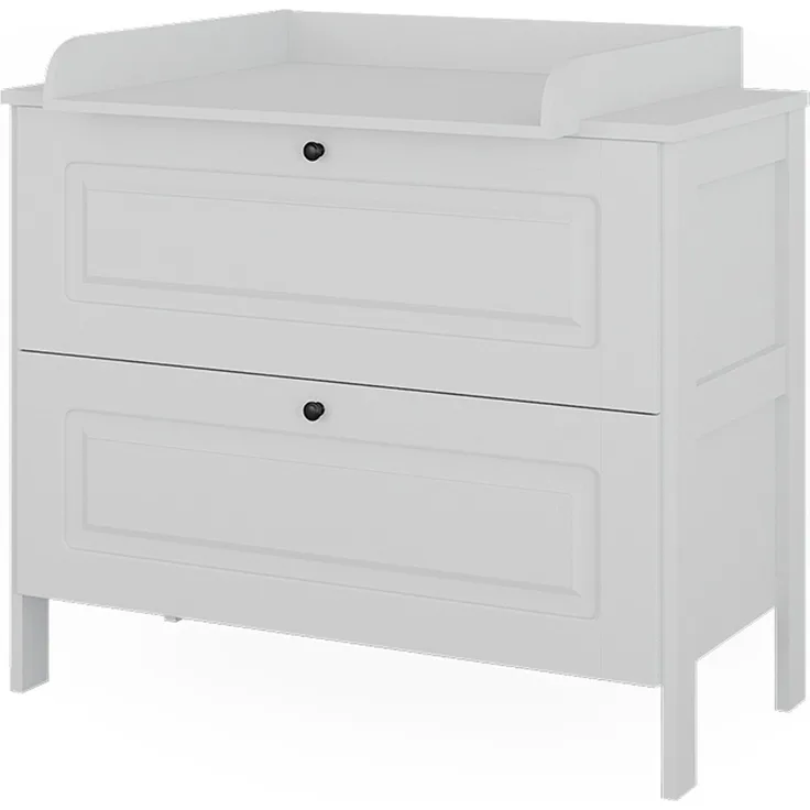 Wickelkommode Ajaton Weiß 108 x 98 cm mit 2 Schubladen Vitalispa
