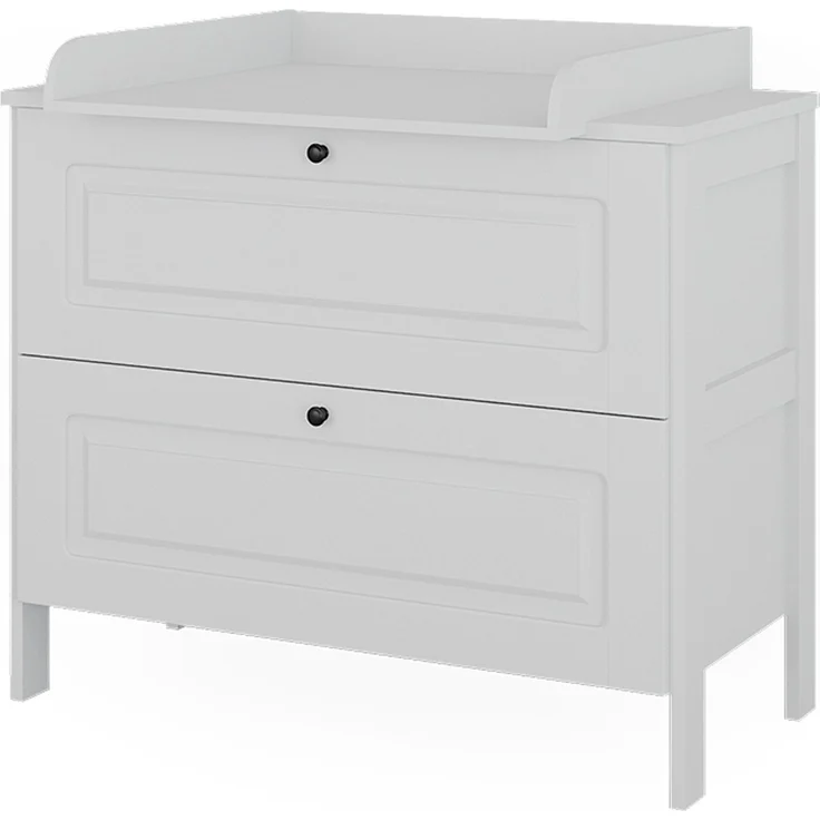 Wickelkommode Ajaton Weiß 108 x 98 cm mit 2 Schubladen Vitalispa – Bild 1