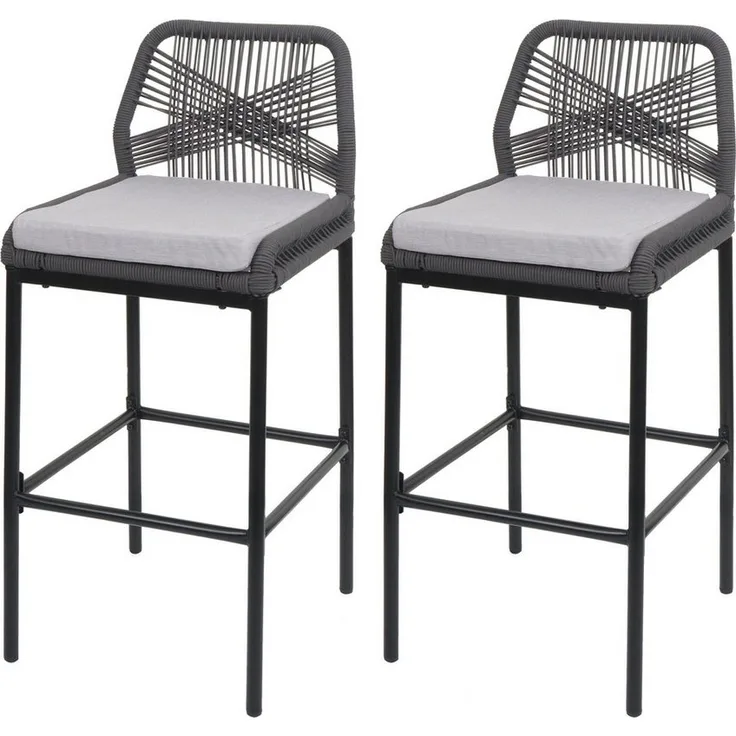 MCW Barhocker MCW-O21-M (2 St), Inkl. Sitzkissen, Stoffqualität 180 g/m, Verstellbare Fußbodenschoner