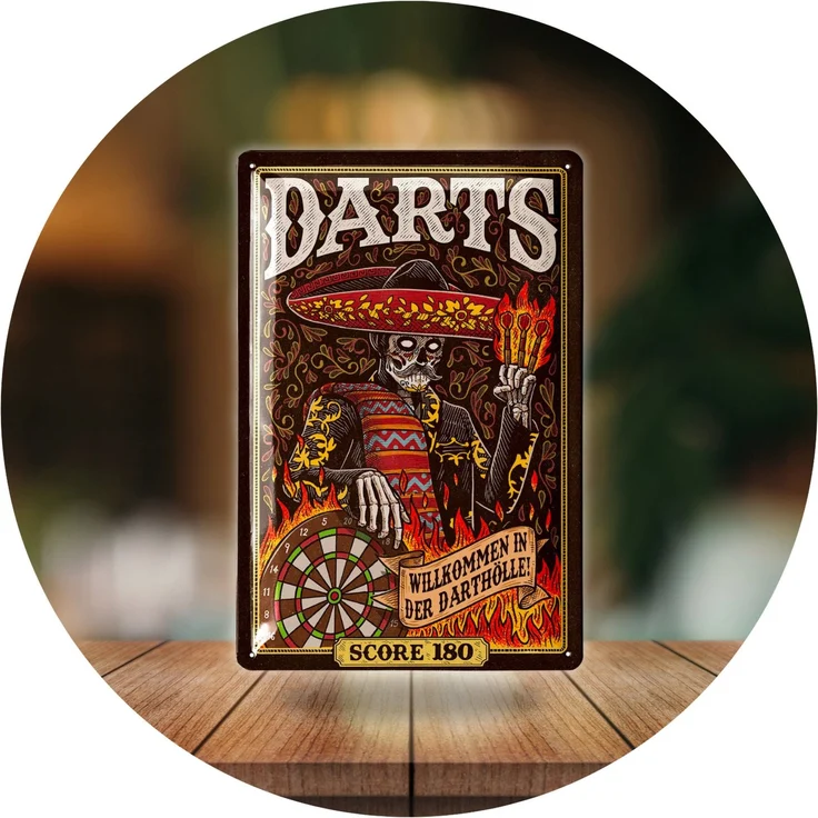 LANOLU Blechschild Mexikanischer Darts - 20x30cm – Metall – Mehrfarbig – 20232 – Bild 5