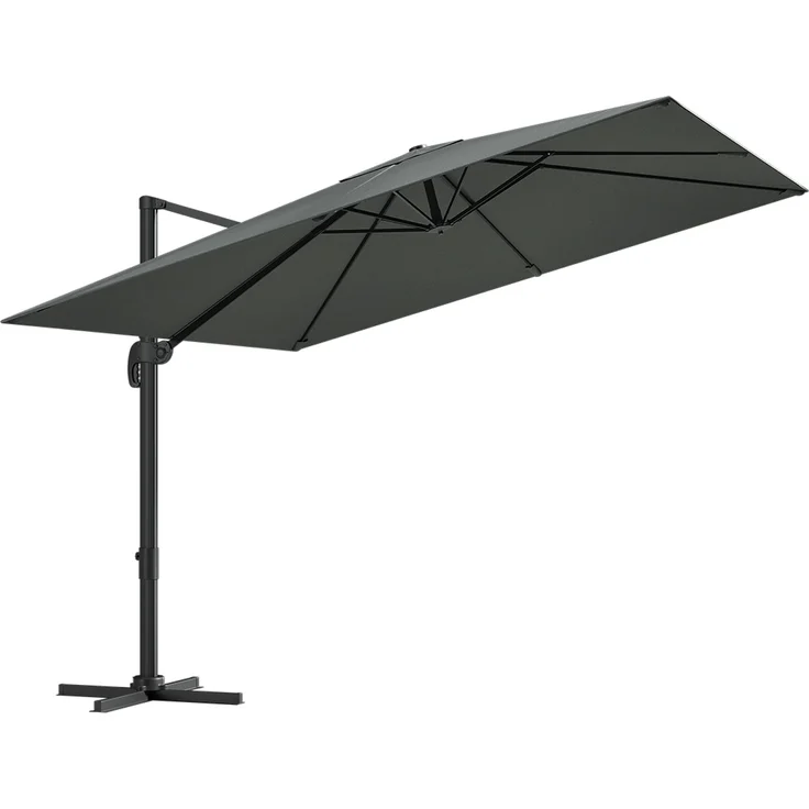 STEELSØN 'Lyrion' Sonnenschirm 300x300 cm quadratisch, neigbar und 360-Grad drehbar, anthrazit, Ampelschirm inkl. Abdeckung, UV50+ – Bild 12
