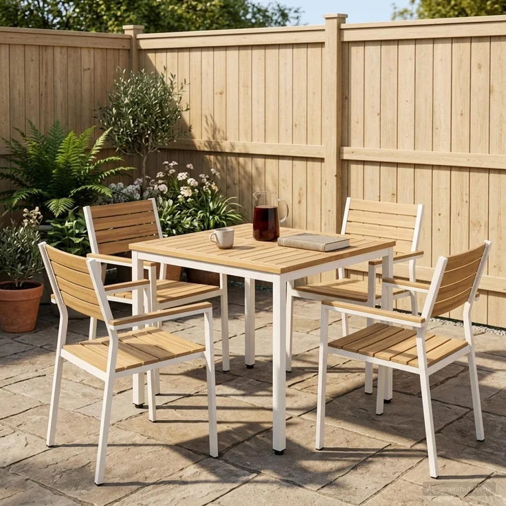 vidaXL Gartentisch NAARDEN Weiß gewaschen 70 x 68,5 x 75 cm 901757 – Bild 1