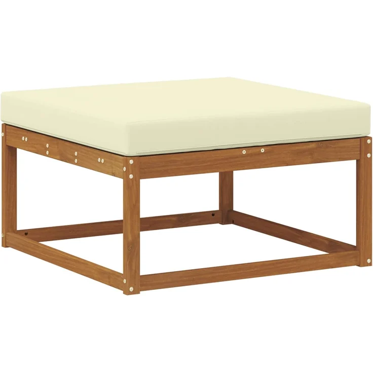 vidaXL Outdoor-Fußhocker Massivholz Akazie Natur und Creme 900527 – Bild 5