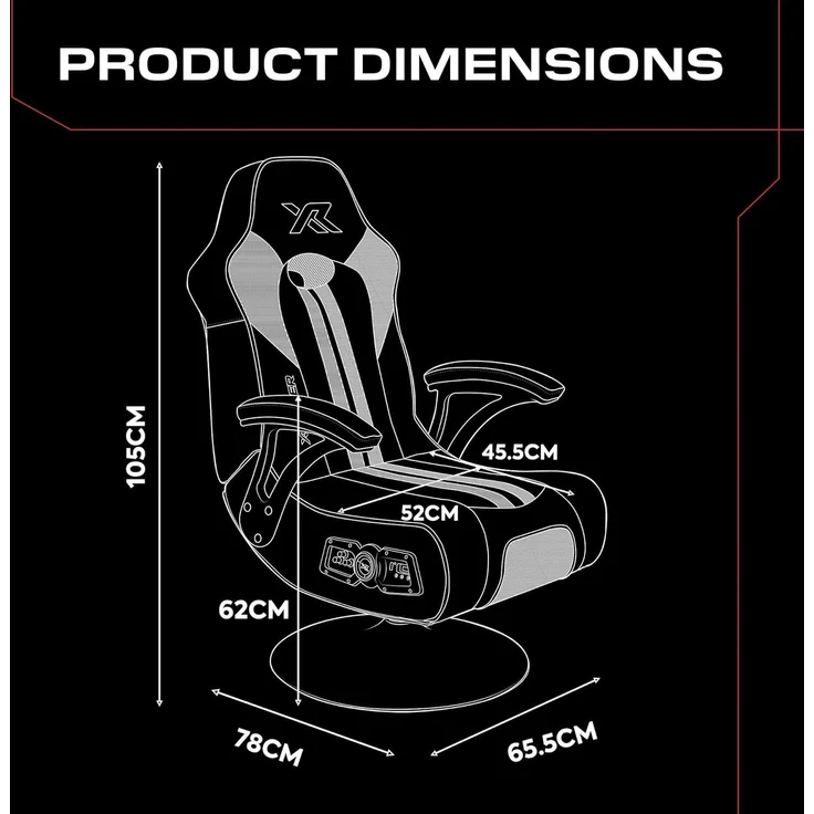 X Rocker TORQUE 2.1 Gaming-Sessel mit Wireless Audiosystem und Vibrationsmotor - schwarz/rot – Bild 3