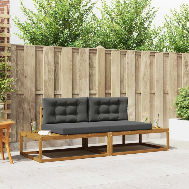 vidaXL Outdoor-Sofagarnitur Natur und Anthrazit Massivholz Akazie 3368125 – Bild 1