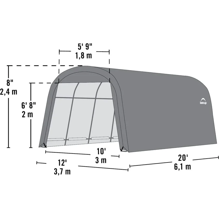 ShelterLogic Folien Zeltgarage Gerätehaus | Grau | – Bild 5