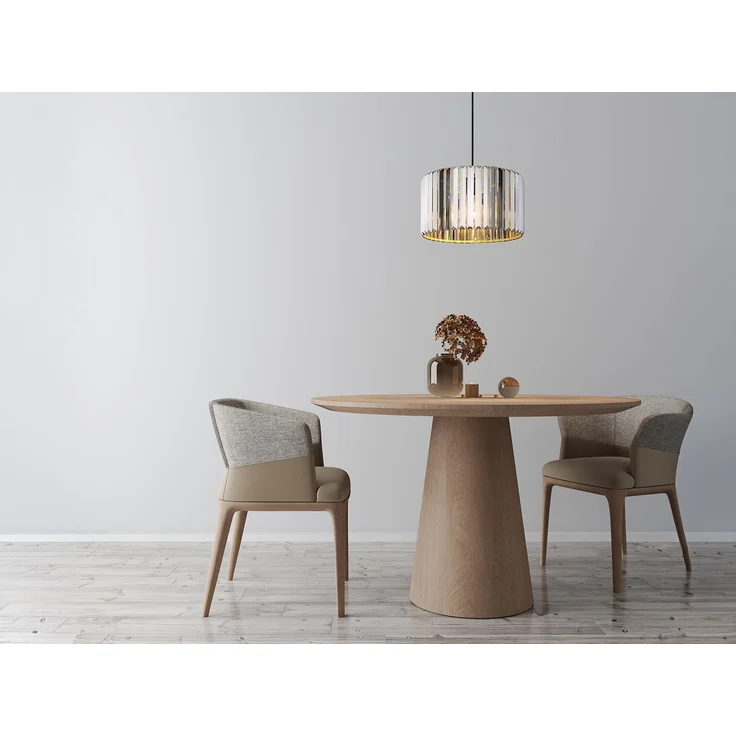 Moderne LED Pendelleuchte einflammig mit Rauchglas Kristall Ø 35cm – Bild 6