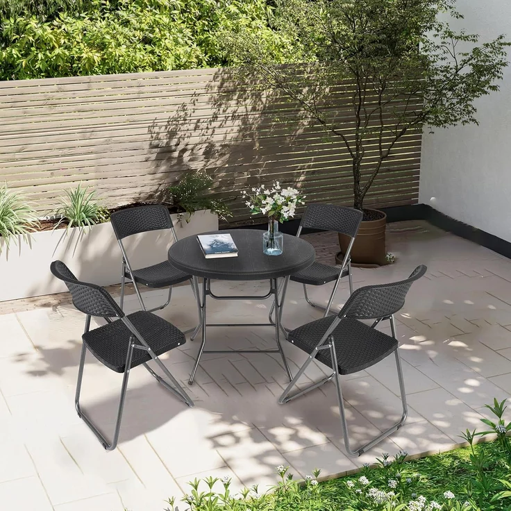 Sekey Klapptisch Rund Campingtisch Balkontisch Gartentisch Klappbar Tisch, Ø 81x73 cm H – Bild 7