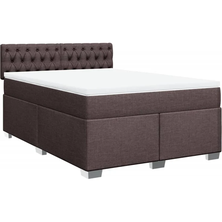 vidaXL Boxspringbett mit Matratze Dunkelbraun 160x200 cm Stoff 3285949 – Bild 2