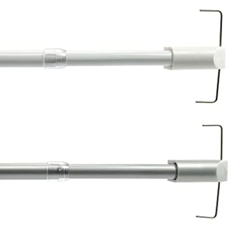 Liedeco Scheibenstange, Ø 12 mm, 1-läufig, ausziehbar, ohne Bohren, geklemmt, Kunststoff, Metall – Bild 3