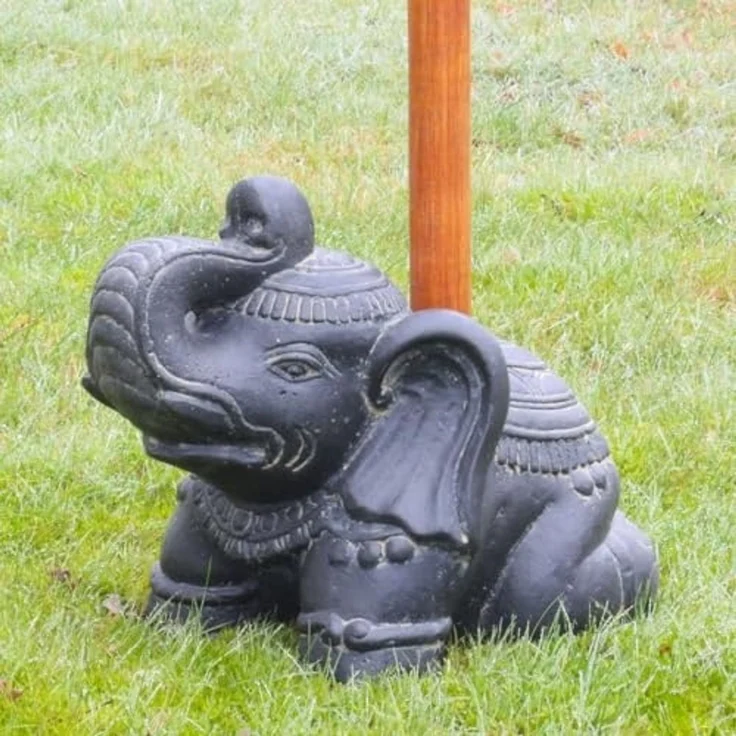 Oriental Galerie Sonnenschirm Schirmständer in Elefantenform Grau für unsere Bali Schirme – Bild 1