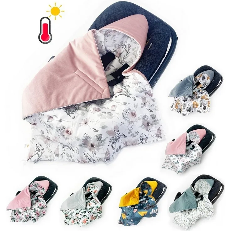 Einschlagdecke Ganzjährige Einschlagdecke Babyschale Autositz universal,0-6 0-12 Mon, BABEES