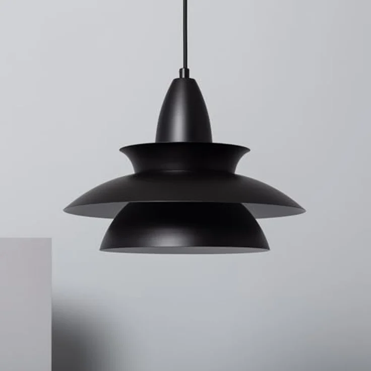 LEDKIA LIGHTING Pendelleuchte Ballnew, Metall Schwarz, E27, höhenverstellbar, 170 cm hoch, Ø 34 cm – Bild 3