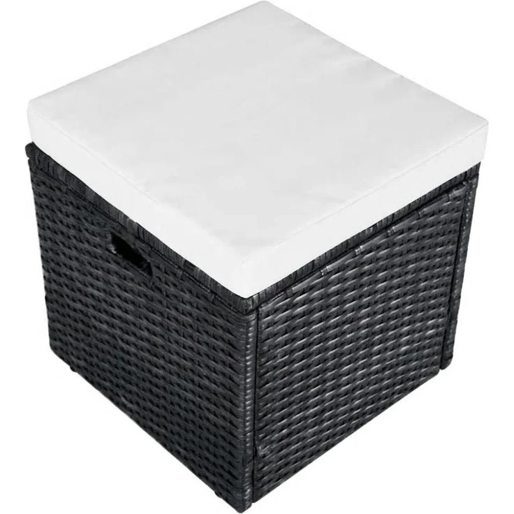 vidaXL 4-tlg. Garten-Lounge-Set mit Auflagen Poly Rattan Schwarz 42586 – Bild 4