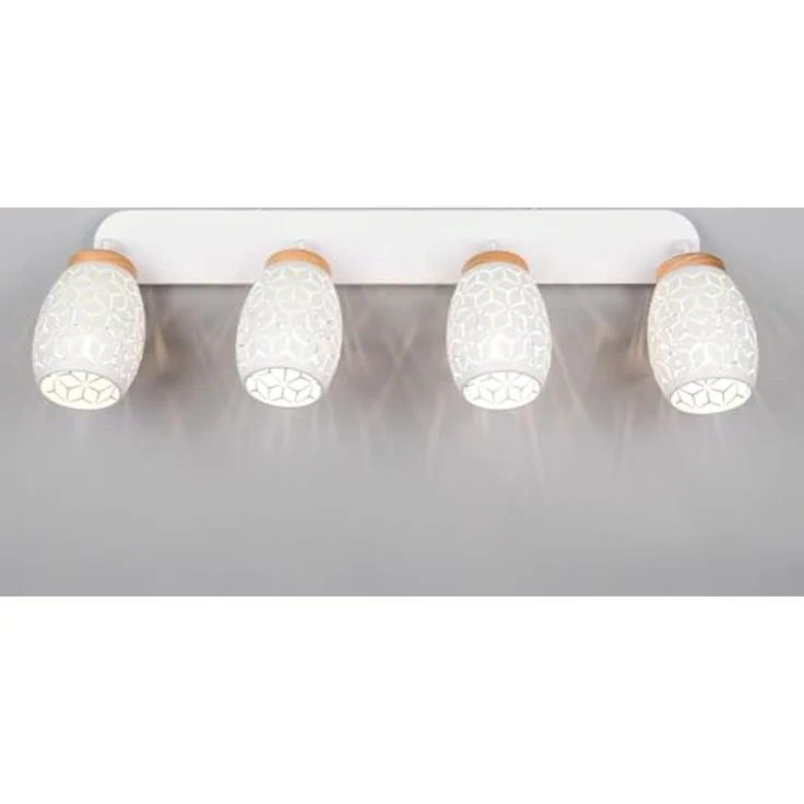 LED Deckenstrahler Weiß 4-flammig mit Stanzmuster, Breite 74cm – Bild 5