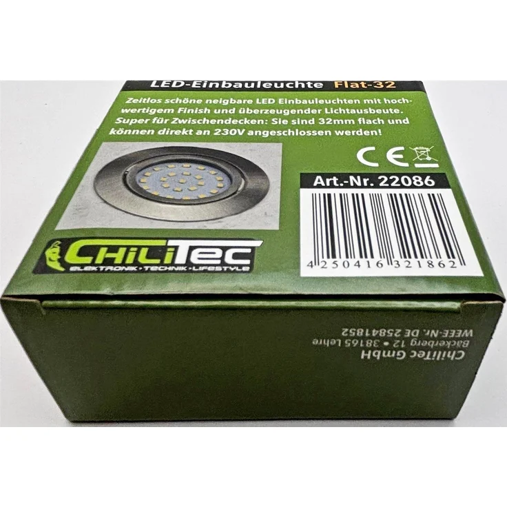 LED-Einbauleuchte "Flat-32" warmweiß80x32mm, 5W, 590lm, Edelstahl gebürstet – Bild 8