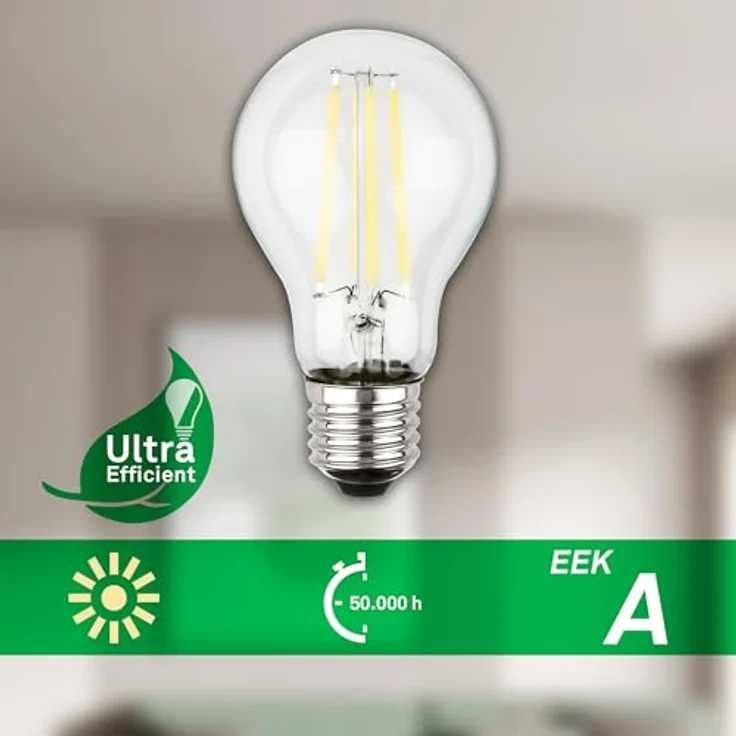 Briloner LED-Leuchtmittel Birne E27, 4W klar, 3000K, 840 lm, EEK A, 2er Pack – Bild 2