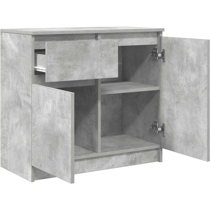 vidaXL Sideboard mit Schublade Betongrau 71x35x65 cm Holzwerkstoff 861601 – Bild 4