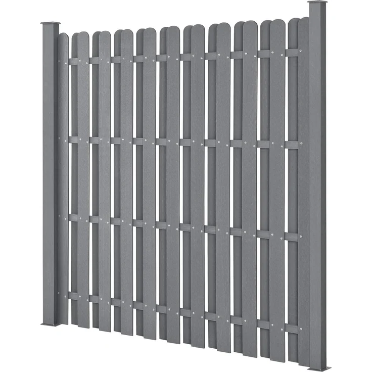 WPC Gartenzaun 185x193 cm Grau [neu. holz] – Bild 1