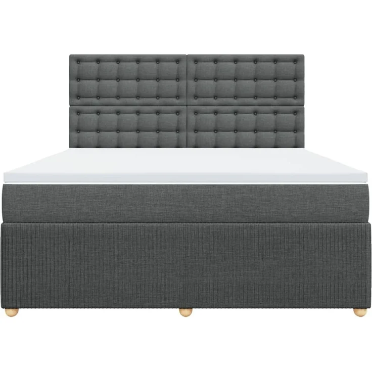vidaXL Boxspringbett mit Matratze Dunkelgrau 180x200 cm Stoff 3294450 – Bild 6