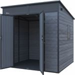 osoltus Penta 4,4m² Gartenhaus Kunststoff Schuppen 215x206 cm Grau Schwarz