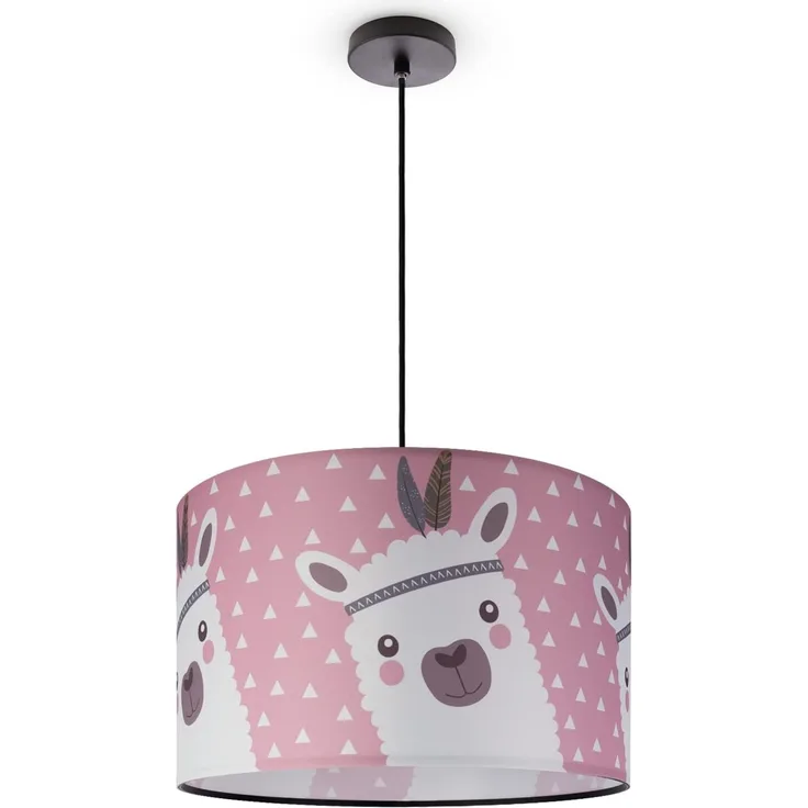 Paco Home Pendelleuchte Ela 214, ohne Leuchtmittel, Kinderlampe Deckenlampe LED Kinderzimmer Lampe Lama-Motiv, E27