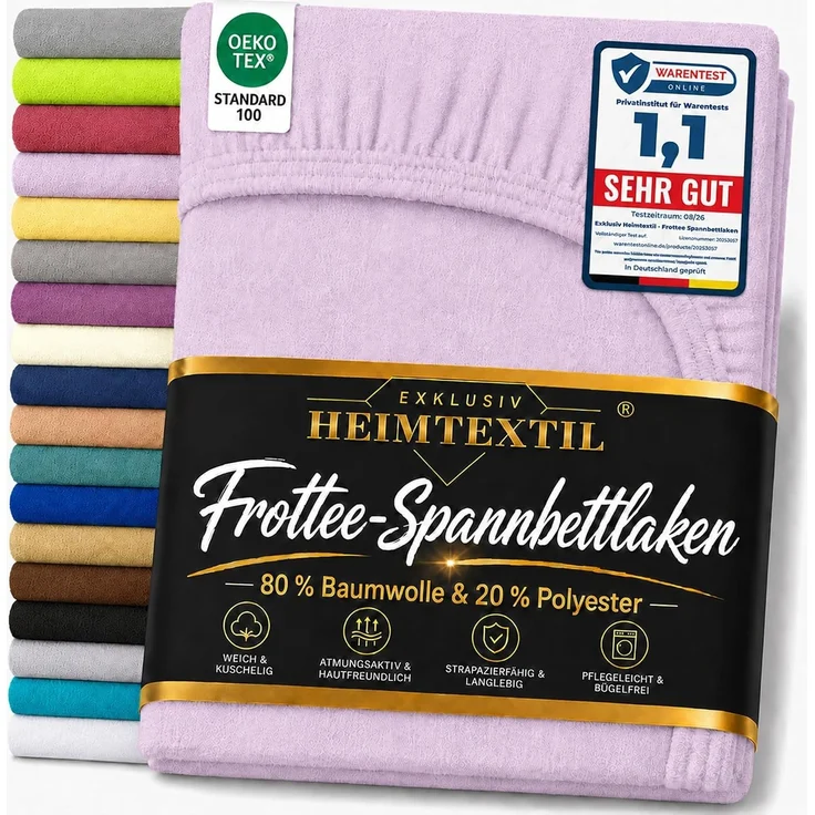 Frottee Marke Spannbettlaken 120 x 200 cm Flieder – Bild 1