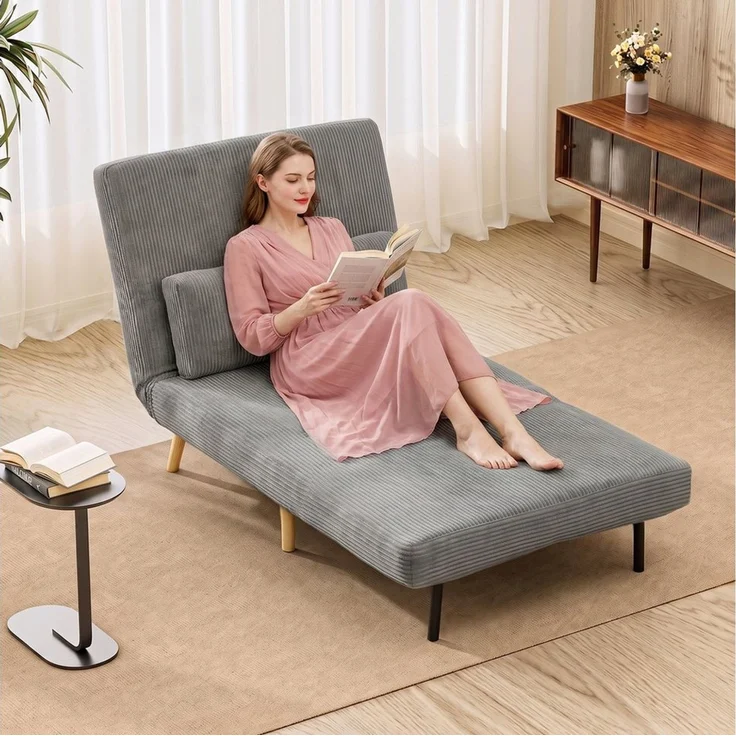 HOMCOM Schlafsofa Schlafsessel 3 in 1 mit Bettfunktion, Verstellbarer Rückenlehne, Set 1 Teile, 3-in-1, Click-Clack, Rückenlehne 6-fach – Bild 1