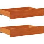 vidaXL Bettschubladen 2 Stk. Wachsbraun 80 x 55 x 16 cm Massivholz Kiefer 850931