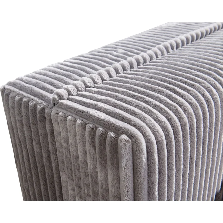 Wohnero24 Lirena 1 Schlafsessel mit Bettfunktion 80x195 cm – Cord Sessel ausziehbar 103x95 cm mit Bettkasten, kleines Gästebett, platzsparendes Einzelschlafsofa - Hellgrau – Bild 5