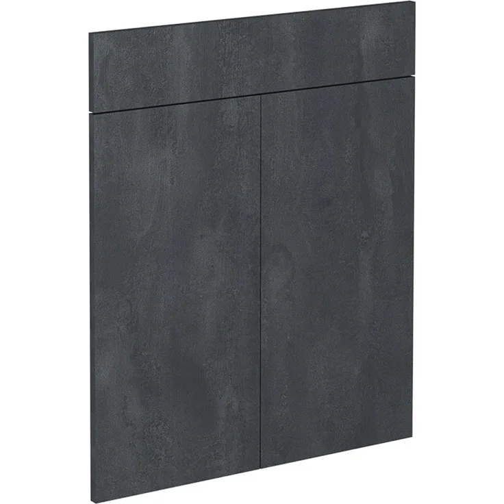 Küchenfront R-Line Schwarz Beton 59.6 x 70.8 cm Möbelfront für den Schubunterschrank Vicco