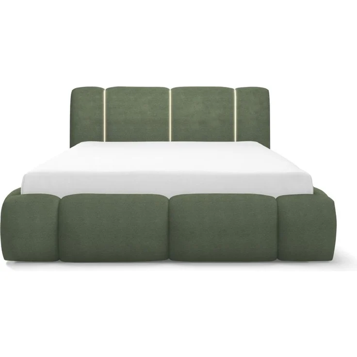 Polsterbett Schlafzimmerbett SPRINGS 160x200cm in Stoff Lambi Grün – Bild 4