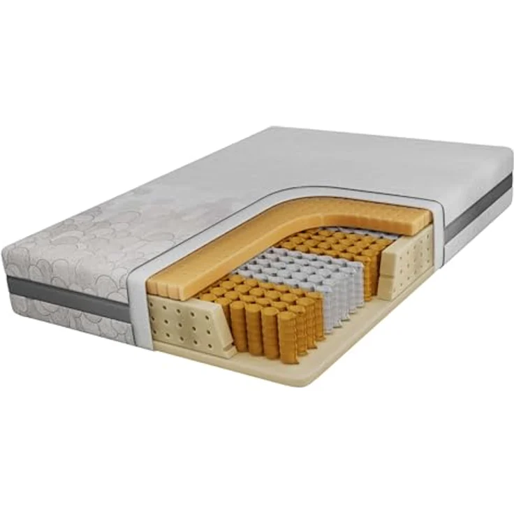 Taschenfederkernmatratze H3 – 7 Zonen Rollmatratze, abnehmbarer waschbarer Bezug, für Allergiker geeignet, Latex - 160 x 200 cm - TENE - APRI – Bild 2