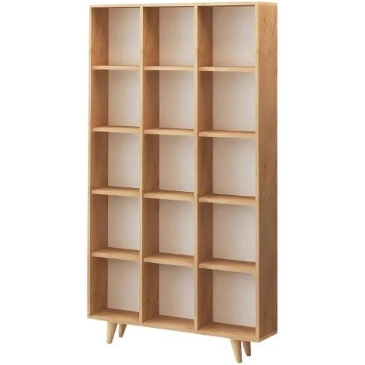 Calicosy 'ZIPA' Regal mit 15 Eichenholzdekor-Tabletts L100 cm - Helles Holz – Bild 1