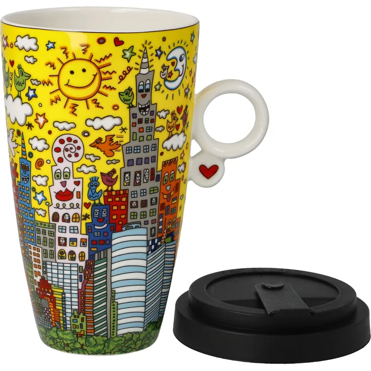 Goebel Mug To Go James Rizzi - My New York City Sunset, Trinkbecher, Kaffeebecher, Fine Bone China, Bunt, 500 ml, 26103061