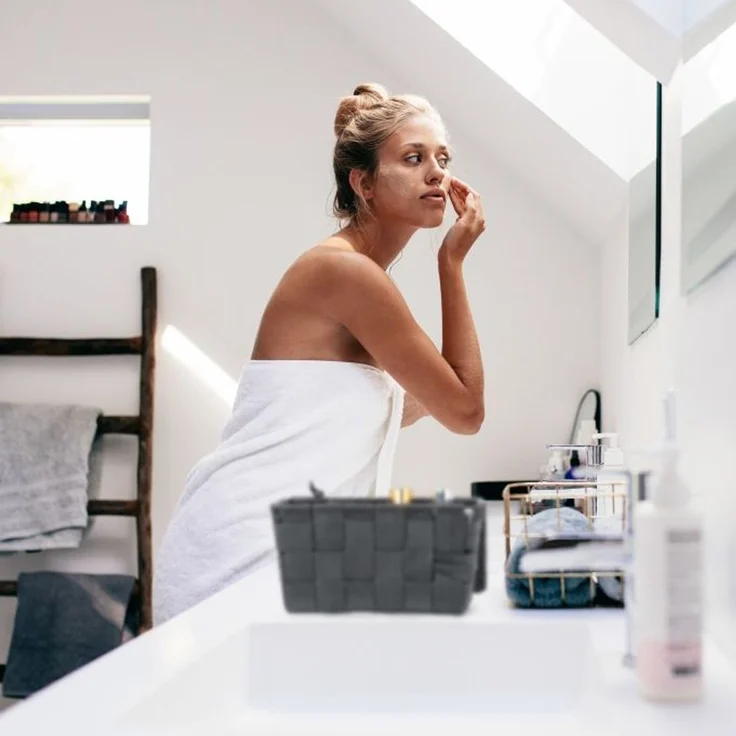 4 x Aufbewahrungskorb mit Deckel grau 10040033 – Bild 3