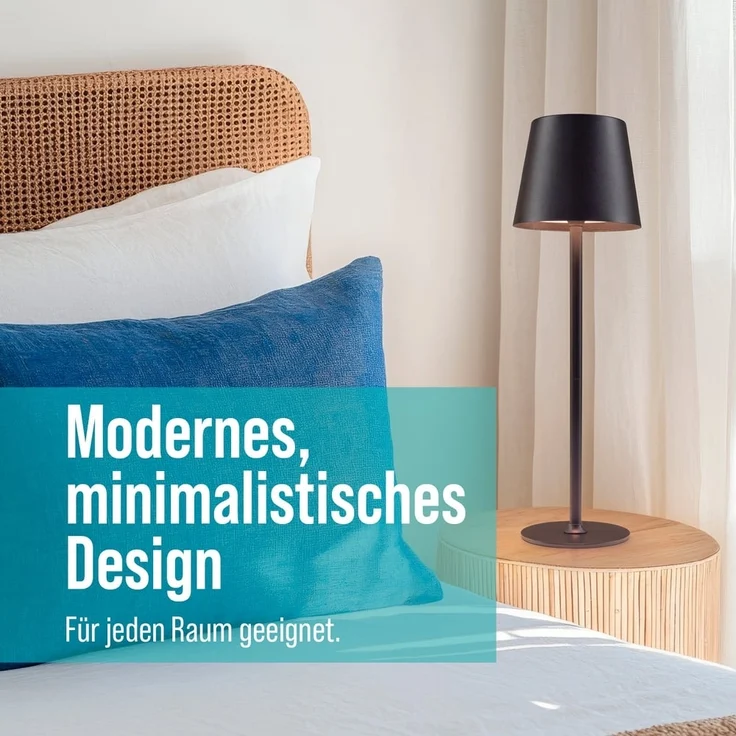 EASYmaxx LED-Tischlampe Touch 2W schwarz mit USB-C Anschluss – Bild 5