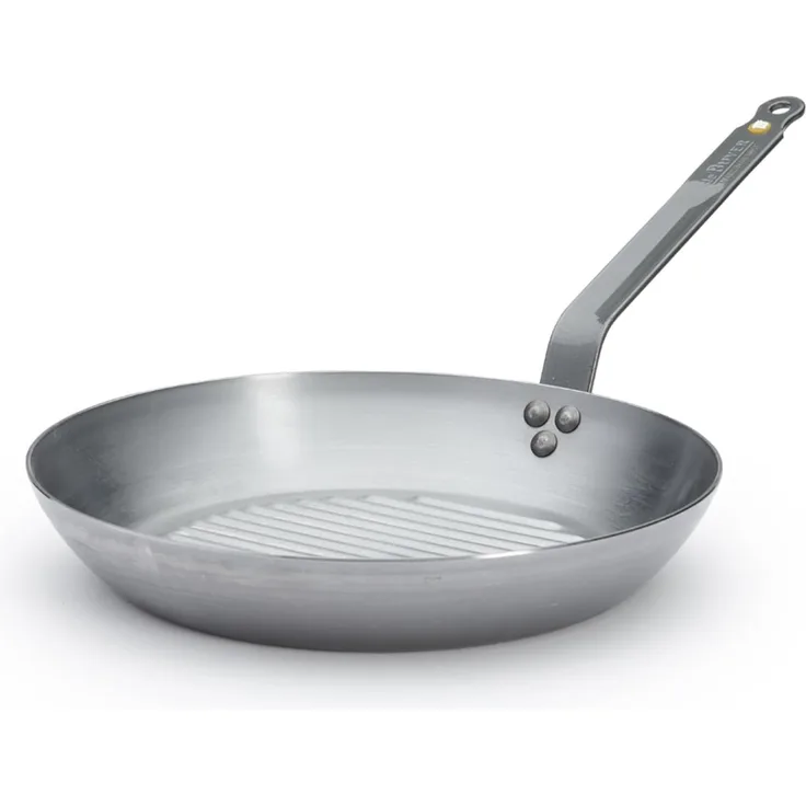 De Buyer Grillpfanne Mineral B Element 32 cm Eisenpfanne gerippt