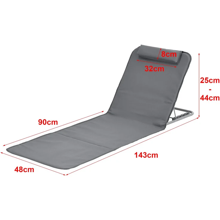 Strandmatte Donostia 2er Set 143x48cm Dunkelgrau [en. casa] – Bild 3