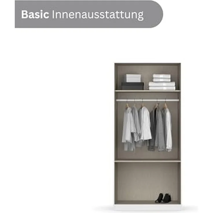 rauch Drehtürenschrank Kleiderschrank Schrank Garderobe COSTA in den Breiten 91/136/181 cm (in 3 Ausstattungen BASIC/CLASSIC/PREMIUM) viel Platz, grifflose Front und Push-to-Open Funktion MADE IN GERMANY – Bild 6