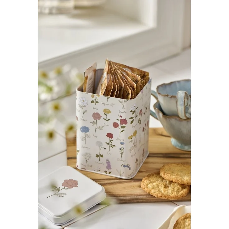 Ib Laursen - Vorratsdose Dose mit Deckel Blumenmuster H 12,5cm Metall 32990-00 – Bild 3