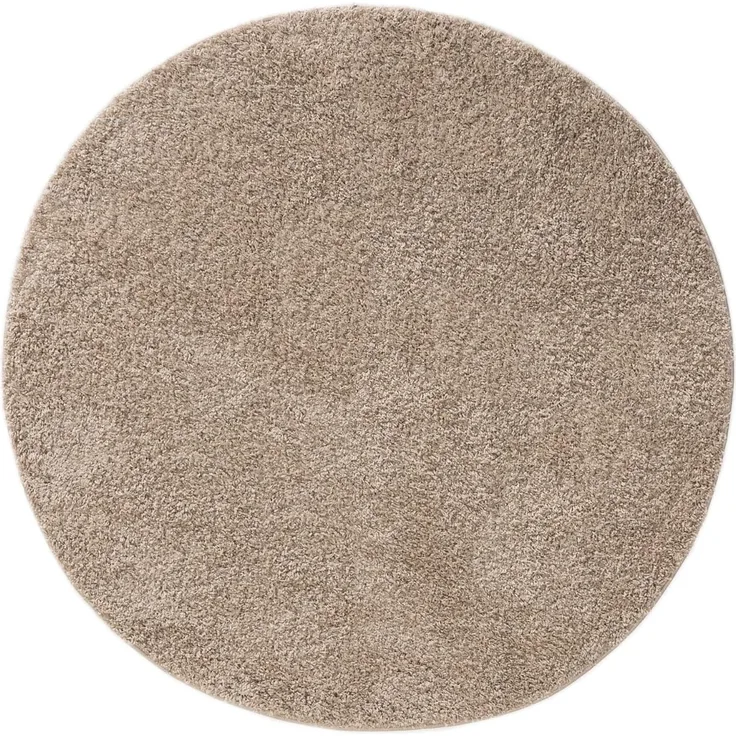 benuta Hochflor-Teppich Soho, rund, Höhe: 31 mm, Kunstfaser, Uni, Minimalistisch, Wohnzimmer