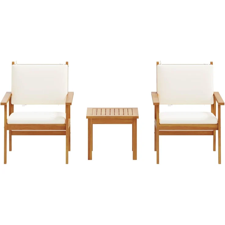 vidaXL Gartensofa-set 3 pcs Cremeweiß Massivholz Akazie 4106577 – Bild 6