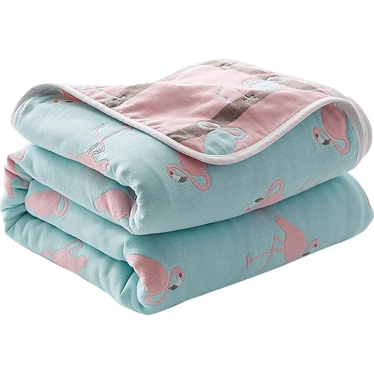 TFlower Decke Baby Baumwolle, extra weich und groß, 100% Baumwolle, 6-lagig, Babydecke, Einschlagdecke, Kinderwagendecke, Erstlingsdecke, Kinderdecke, 120x150 cm