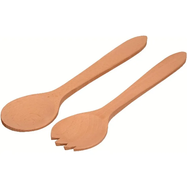 Hofmeister Holzwaren Besteck 2-tlg. Salatbesteck, Löffel und Gabel, aus Buchenholz L255xB55xH10 mm, 10301