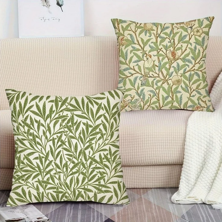 Diwzbyn Kissenbezüge 4er-Set dekorativer Kissenbezüge mit Vintage-Blumenmuster, (4 Stück), 45 × 45 cm, geeignet für Wohnzimmer und Außenbereiche – Bild 4